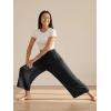 image:imageODODOS Womens Wide Leg Palazzo Lounge Cropped Pants with Pockets Light Weight Comfy Pajama Capri Pants2022 24 InseamBlack
