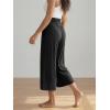 image:imageODODOS Womens Wide Leg Palazzo Lounge Cropped Pants with Pockets Light Weight Comfy Pajama Capri Pants2022 24 InseamBlack