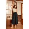 image:imageODODOS Womens Wide Leg Palazzo Lounge Cropped Pants with Pockets Light Weight Comfy Pajama Capri Pants2022 24 InseamBlack