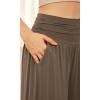 image:imageODODOS Womens Wide Leg Palazzo Lounge Cropped Pants with Pockets Light Weight Comfy Pajama Capri Pants2022 24 InseamBrownie