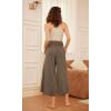 image:imageODODOS Womens Wide Leg Palazzo Lounge Cropped Pants with Pockets Light Weight Comfy Pajama Capri Pants2022 24 InseamBrownie