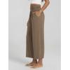 image:imageODODOS Womens Wide Leg Palazzo Lounge Cropped Pants with Pockets Light Weight Comfy Pajama Capri Pants2022 24 InseamBrownie