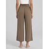 image:imageODODOS Womens Wide Leg Palazzo Lounge Cropped Pants with Pockets Light Weight Comfy Pajama Capri Pants2022 24 InseamBrownie
