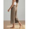 image:imageODODOS Womens Wide Leg Palazzo Lounge Cropped Pants with Pockets Light Weight Comfy Pajama Capri Pants2022 24 InseamBrownie