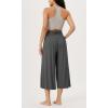 image:imageODODOS Womens Wide Leg Palazzo Lounge Cropped Pants with Pockets Light Weight Comfy Pajama Capri Pants2022 24 InseamCharcoal Heather