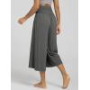 image:imageODODOS Womens Wide Leg Palazzo Lounge Cropped Pants with Pockets Light Weight Comfy Pajama Capri Pants2022 24 InseamCharcoal Heather