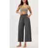 image:imageODODOS Womens Wide Leg Palazzo Lounge Cropped Pants with Pockets Light Weight Comfy Pajama Capri Pants2022 24 InseamCharcoal Heather