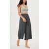 image:imageODODOS Womens Wide Leg Palazzo Lounge Cropped Pants with Pockets Light Weight Comfy Pajama Capri Pants2022 24 InseamCharcoal Heather