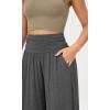 image:imageODODOS Womens Wide Leg Palazzo Lounge Cropped Pants with Pockets Light Weight Comfy Pajama Capri Pants2022 24 InseamCharcoal Heather