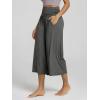 image:imageODODOS Womens Wide Leg Palazzo Lounge Cropped Pants with Pockets Light Weight Comfy Pajama Capri Pants2022 24 InseamCharcoal Heather