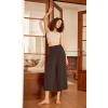 image:imageODODOS Womens Wide Leg Palazzo Lounge Cropped Pants with Pockets Light Weight Comfy Pajama Capri Pants2022 24 InseamChocolate