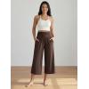 image:imageODODOS Womens Wide Leg Palazzo Lounge Cropped Pants with Pockets Light Weight Comfy Pajama Capri Pants2022 24 InseamChocolate