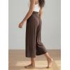 image:imageODODOS Womens Wide Leg Palazzo Lounge Cropped Pants with Pockets Light Weight Comfy Pajama Capri Pants2022 24 InseamChocolate