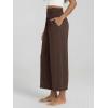image:imageODODOS Womens Wide Leg Palazzo Lounge Cropped Pants with Pockets Light Weight Comfy Pajama Capri Pants2022 24 InseamChocolate