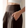 image:imageODODOS Womens Wide Leg Palazzo Lounge Cropped Pants with Pockets Light Weight Comfy Pajama Capri Pants2022 24 InseamChocolate