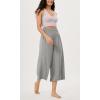 image:imageODODOS Womens Wide Leg Palazzo Lounge Cropped Pants with Pockets Light Weight Comfy Pajama Capri Pants2022 24 InseamGray Heather