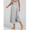 image:imageODODOS Womens Wide Leg Palazzo Lounge Cropped Pants with Pockets Light Weight Comfy Pajama Capri Pants2022 24 InseamGray Heather