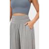 image:imageODODOS Womens Wide Leg Palazzo Lounge Cropped Pants with Pockets Light Weight Comfy Pajama Capri Pants2022 24 InseamGray Heather