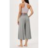 image:imageODODOS Womens Wide Leg Palazzo Lounge Cropped Pants with Pockets Light Weight Comfy Pajama Capri Pants2022 24 InseamGray Heather
