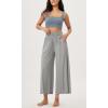 image:imageODODOS Womens Wide Leg Palazzo Lounge Cropped Pants with Pockets Light Weight Comfy Pajama Capri Pants2022 24 InseamGray Heather