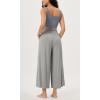 image:imageODODOS Womens Wide Leg Palazzo Lounge Cropped Pants with Pockets Light Weight Comfy Pajama Capri Pants2022 24 InseamGray Heather