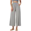 image:imageODODOS Womens Wide Leg Palazzo Lounge Cropped Pants with Pockets Light Weight Comfy Pajama Capri Pants2022 24 InseamGray Heather