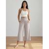 image:imageODODOS Womens Wide Leg Palazzo Lounge Cropped Pants with Pockets Light Weight Comfy Pajama Capri Pants2022 24 InseamLight Beige