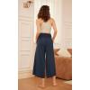 image:imageODODOS Womens Wide Leg Palazzo Lounge Cropped Pants with Pockets Light Weight Comfy Pajama Capri Pants2022 24 InseamMidnight