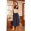 image:imageODODOS Womens Wide Leg Palazzo Lounge Cropped Pants with Pockets Light Weight Comfy Pajama Capri Pants2022 24 InseamMidnight