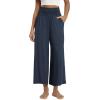 image:imageODODOS Womens Wide Leg Palazzo Lounge Cropped Pants with Pockets Light Weight Comfy Pajama Capri Pants2022 24 InseamMidnight