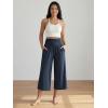 image:imageODODOS Womens Wide Leg Palazzo Lounge Cropped Pants with Pockets Light Weight Comfy Pajama Capri Pants2022 24 InseamMidnight
