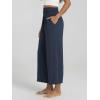 image:imageODODOS Womens Wide Leg Palazzo Lounge Cropped Pants with Pockets Light Weight Comfy Pajama Capri Pants2022 24 InseamMidnight