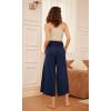 image:imageODODOS Womens Wide Leg Palazzo Lounge Cropped Pants with Pockets Light Weight Comfy Pajama Capri Pants2022 24 InseamNavy