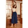 image:imageODODOS Womens Wide Leg Palazzo Lounge Cropped Pants with Pockets Light Weight Comfy Pajama Capri Pants2022 24 InseamNavy