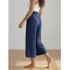 image:imageODODOS Womens Wide Leg Palazzo Lounge Cropped Pants with Pockets Light Weight Comfy Pajama Capri Pants2022 24 InseamNavy