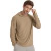 image:imageODODOS Mens Long Sleeve Hoodie  odSTRATUM Tech Performance Pullover  Ultra Soft Moisture Wicking UPF 50 TopKhaki Heather
