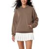 image:imageODODOS Womens Modal Soft Oversized Hoodies Long Sleeve Hooded Sweatshirts Pullover Top with Kangaroo PocketNutria