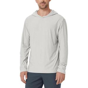 image:imageODODOS Mens Long Sleeve Hoodie  odSTRATUM Tech Performance Pullover  Ultra Soft Moisture Wicking UPF 50 TopSalt Heather