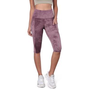 image:imageODODOS Womens High Waisted Yoga Capris with Pockets Tummy Control Non See Through Workout Athletic Running Capri LeggingsTie Dye Lavender