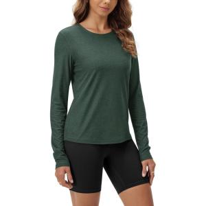 image:imageODODOS Womens Long Sleeve TShirt  Ultra Soft odSTRATUM Tech Performance Top UPF 50 Breathable Crew Neck PulloverAspen Heather
