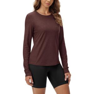 image:imageODODOS Womens Long Sleeve TShirt  Ultra Soft odSTRATUM Tech Performance Top UPF 50 Breathable Crew Neck PulloverJava Heather