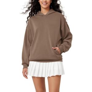 image:imageODODOS Womens Modal Soft Oversized Hoodies Long Sleeve Hooded Sweatshirts Pullover Top with Kangaroo PocketNutria