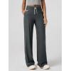 image:imageODODOS Womens HighRise Wide Leg Pants  Ultra Soft odSTRATUM Tech Drawstring Casual Relaxed Pants with Pockets 29 InseamCharcoal Heather