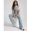 image:imageODODOS Womens HighRise Wide Leg Pants  Ultra Soft odSTRATUM Tech Drawstring Casual Relaxed Pants with Pockets 29 InseamDusty Blue Heather