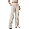 image:imageODODOS Womens HighRise Wide Leg Pants  Ultra Soft odSTRATUM Tech Drawstring Casual Relaxed Pants with Pockets 29 InseamEcru Heather