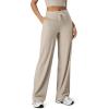image:imageODODOS Womens HighRise Wide Leg Pants  Ultra Soft odSTRATUM Tech Drawstring Casual Relaxed Pants with Pockets 29 InseamMocha Heather