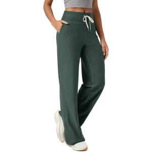 image:imageODODOS Womens HighRise Wide Leg Pants  Ultra Soft odSTRATUM Tech Drawstring Casual Relaxed Pants with Pockets 29 InseamAspen Heather