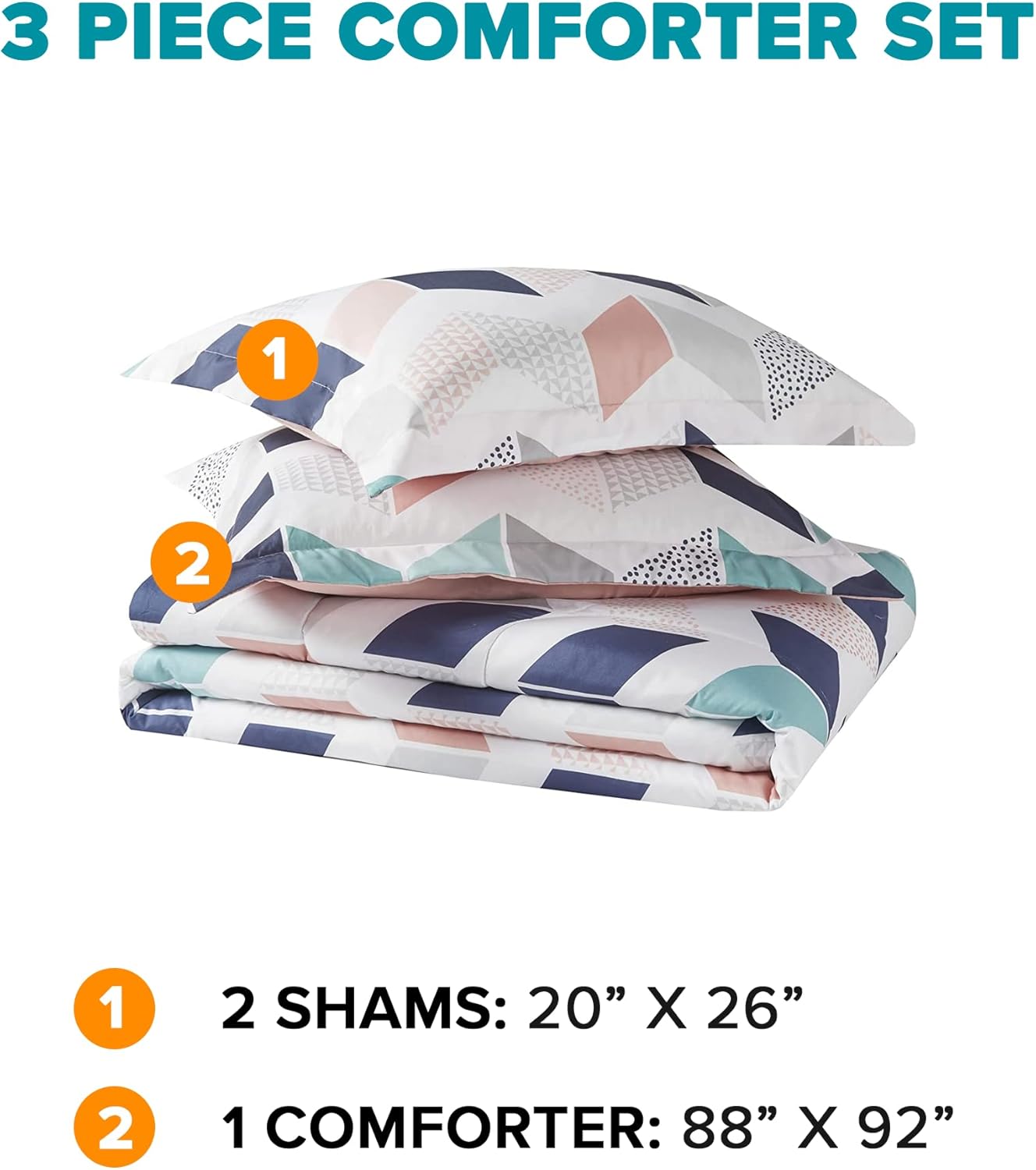 Comfort Spaces Casual Comforter Set Sporty Design Vibrant Color Active Lifestyle Boys Bedroom Dcor All Season Soft Microfiber Bedding Set Decorative Pillow Sham BlackRed Queen 4 PieceMultiBlush