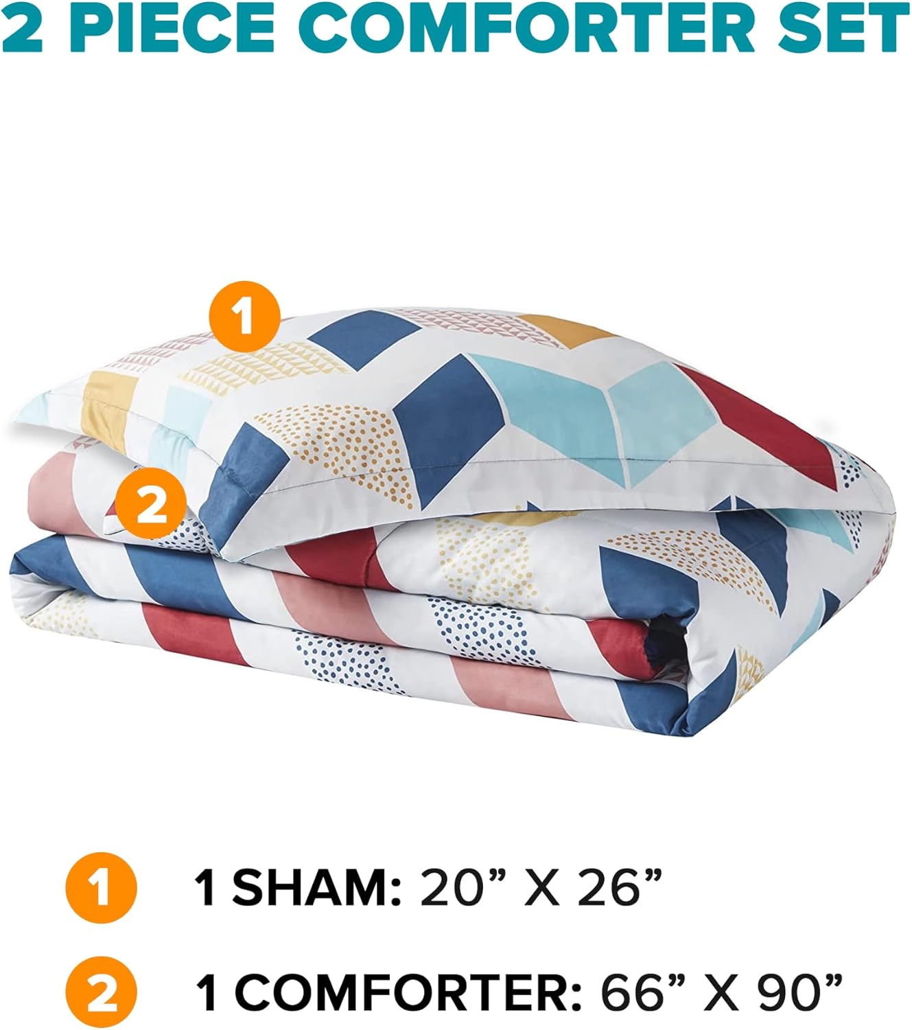 Comfort Spaces Casual Comforter Set Sporty Design Vibrant Color Active Lifestyle Boys Bedroom Dcor All Season Soft Microfiber Bedding Set Decorative Pillow Sham BlackRed Queen 4 PieceMultiAqua