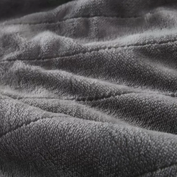Beautyrest Ultra Soft Sherpa Berber Fleece Electric Poncho Wrap Blanket Heated Throw with Auto Shutoff 50 in x 64 in Grey LatticeGrey